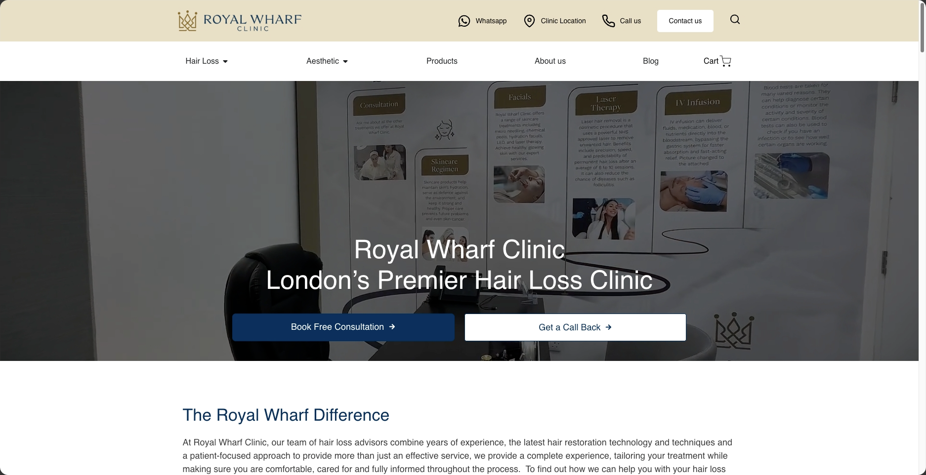 Royal Wharf Clinic website